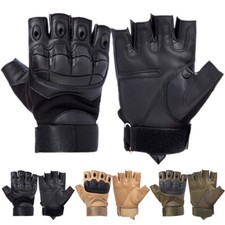 Tactical Half Finger Gloves Rubber Knuckle Military SAS Cadets Police Security