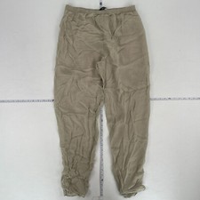 NITYA TROUSERS 18 BEIGE WOMENS ELASTIC WAIST LINED