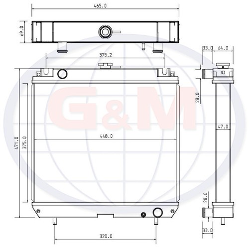 Radiator for iseki tractor - radiator,