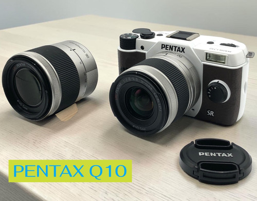 Pentax q10 white brown - pentax, white/brown