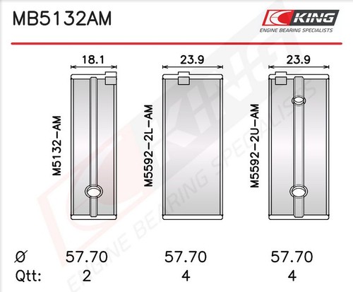 King mb5132am0 crankshaft - king,