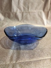 Retro Vintage Blue Glass Bowl