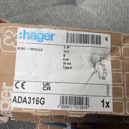 Hager 16a single pole 6ka - 16a,
