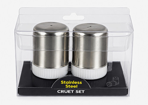 Stainless steel cruet set - cruet, 2pc