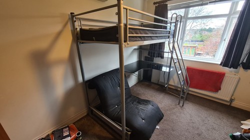 Shaped bunk bed with desk - bunk,
