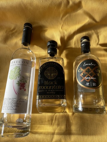 Three empty alcohol - empty, bottles