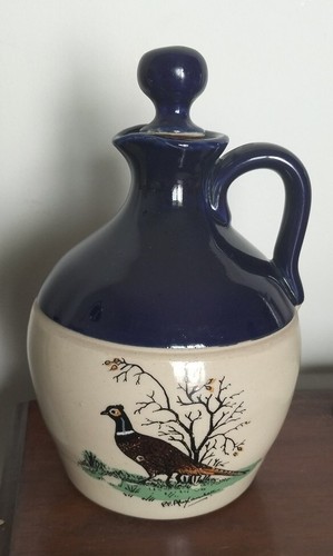 Vintage stoneware liqueur jug - vintage,