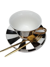 220ml Black and White Striped