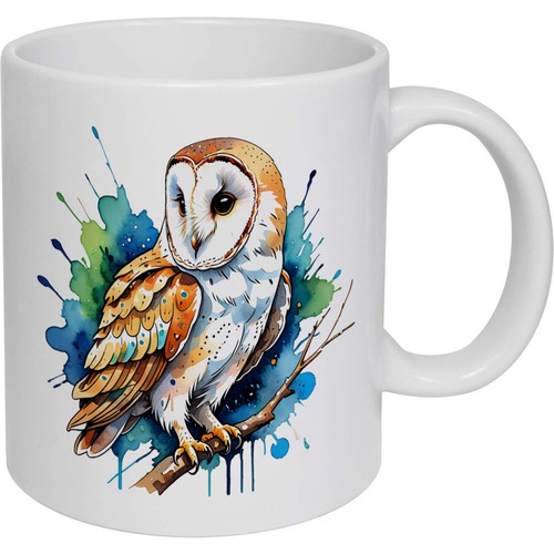 Colourful barn owl ceramic - 'colourful,