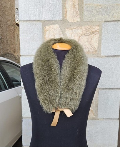 Genuine green fox - , fur
