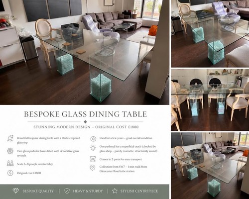 Beautiful bespoke glass dining