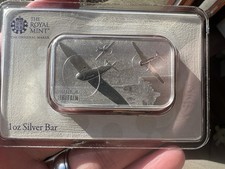 2025 The Royal Mint 1oz Silver Bar .999 WWII Battle Of Britain Spitfire Blister