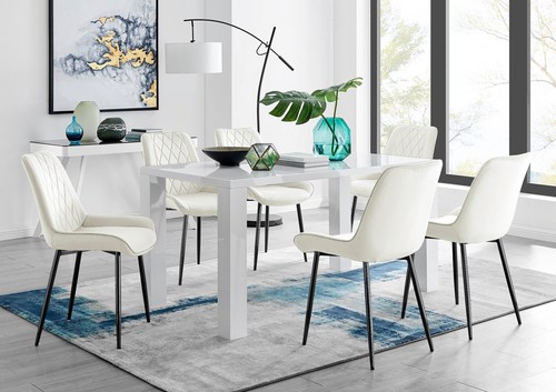 Pivero white high gloss dining - pivero,