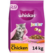 14kg Whiskas Kitten Junior Complete Dry Cat Food Chicken Cat Biscuits