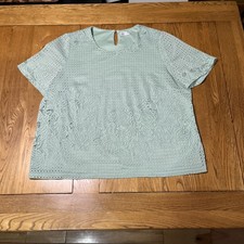 Eastex Ladies Size 18 Mint Green Top With Short Sleeves