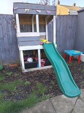 Children's Wooden Outdoor Playhouse with Slide