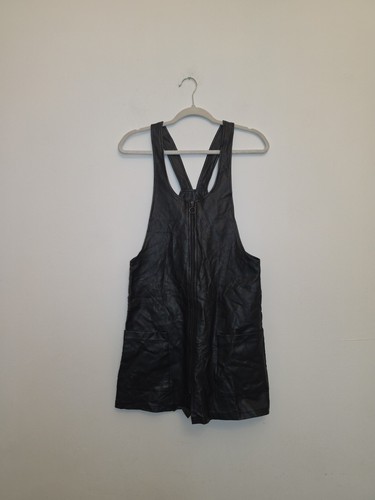 Black faux leather waistcoat - leather,
