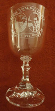 Lead Crystal Goblet Royal Memorabilia Charles & Diana Wedding 1981