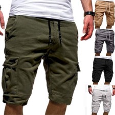 Men Casual Chino Cargo Shorts