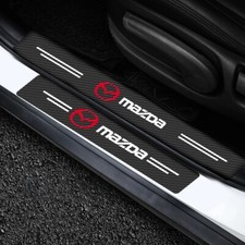 Mazda door sill car sticker scuff protector anti plate carbon fiber scratch
