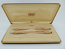 Cross 14k Gold Filled Roller ball Pen & Pencil Set w/ Original Box NOS A/F