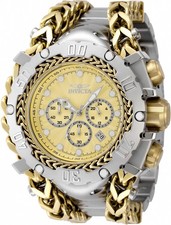Invicta Gladiator Chronograph GMT Quartz Gold Dial Men's Watch 48190