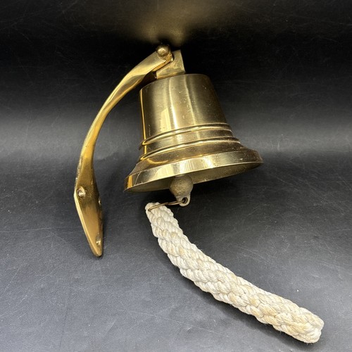 Ship bell wall mounted - ship's, rope