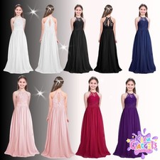 UK FLOWER GIRL DRESS PRINCESS FORMAL PARTY Ball Gown Wedding Bridesmaid Age 4-16