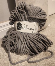 Bobbiny 5mm Braided Macrame Cord Stone Grey