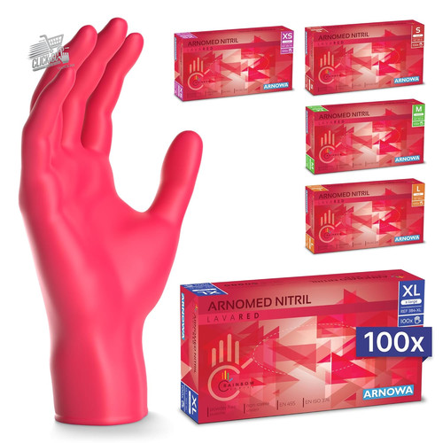 100x red nitrile gloves - 100x,
