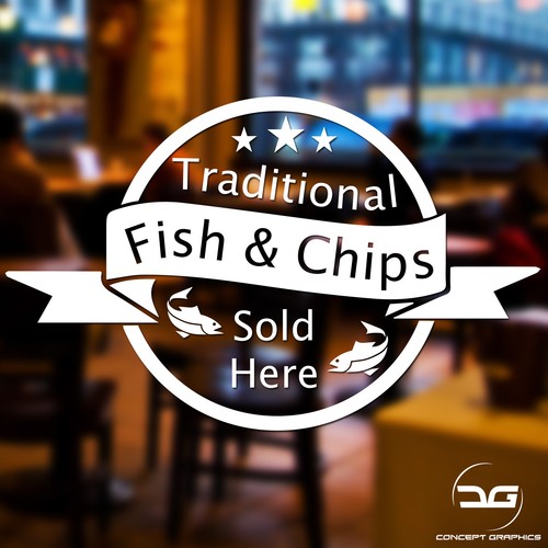 Fish and chips sold here - here, shop