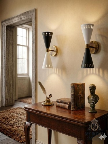 Brass wall sconce mid century - wall,