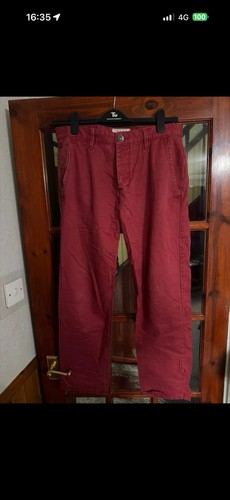 Men red chinos 32 inch - chinos,