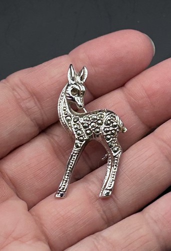Vintage silver tone marcasite - vintage,