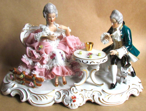 Dresden lace porcelain - porcelain, large