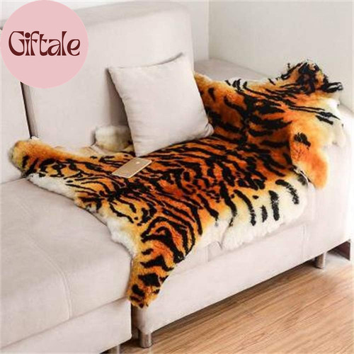 Tiger print sheepskin area - tiger, rug
