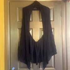 Poetry Clothing Navy Gothic Look Halter Part Sheer Cardigan Top Size Small