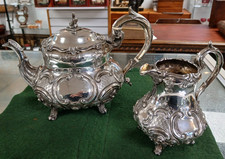 Antique Silver Presentation Teapot & Jug Dated 1850 by Charles Lias 1100 grams
