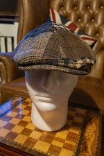 Vintage Patchwork Tweed Baker Boy Flat Cap – Classic Newsboy Style Hat
