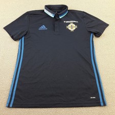 Northern Ireland Mens Shirt Medium Navy Blue  Adidas Polo Football Training Top