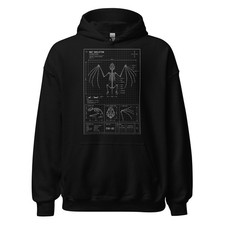 Bat Skeleton Blueprint Hoodie
