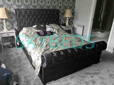crushed velvet bed frame in