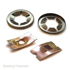Steel Push On Flat Clip Flower Grab Starlock Washers - 2.4mm (3/32") To 24mm