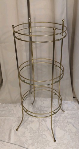 Vtg regency table gold metal - gold, &