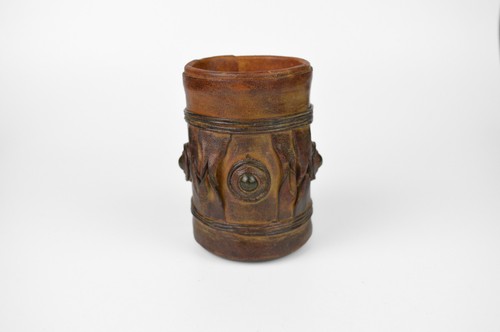 Vintage dice cup - cup,, leather