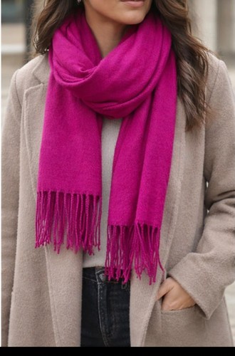 Oversized fuschia scarf - fuschia,