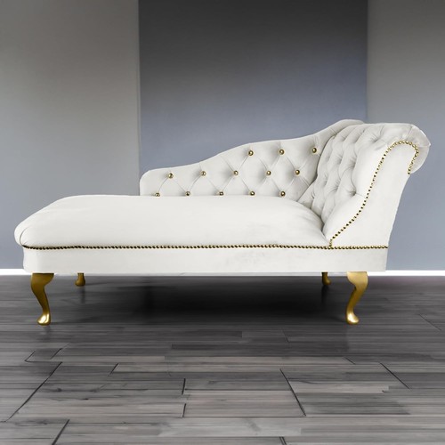 Velvet chaise lounge - lounge, right
