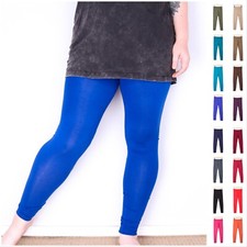 Plain Coloured Soft Touch Leggings Comfort 4 Way Stretch Fabric 