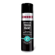 Simoniz Black Satin Tough Spray Paint 500ml Durable Chip Resistant Smooth