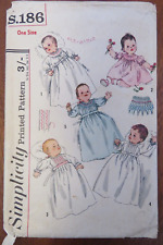 Simplicity S186 Sewing Pattern Babies Christening Gowns Night gowns Newborn - 3m